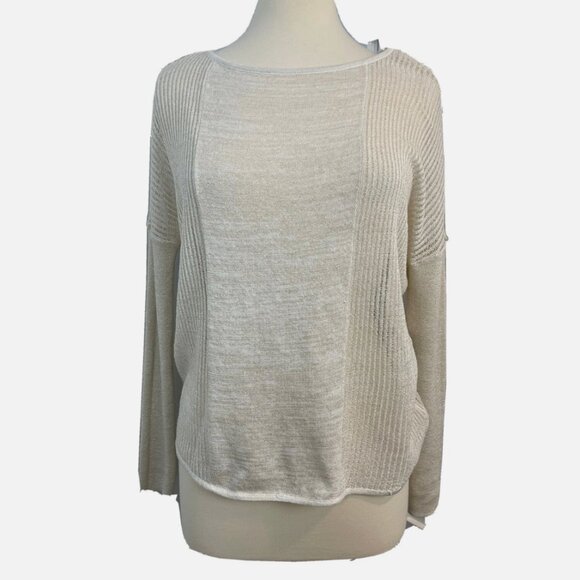Jennifer Lopez Cream Crew Neck Sweater Medium - Picture 1 of 11